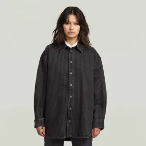 G-STAR denim blouse met krijtstreep black denim