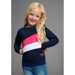 KangaROOS Shirt met lange mouwen Met inzetstukken voor kleine meisjes Shirt met modieuze inzetstukken en logoborduurwerk