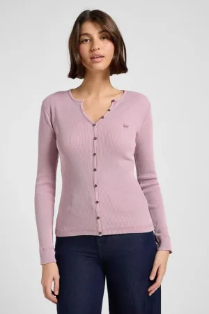 LEE Slim Washed Waffle Henley | Plumberry