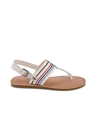 Gestreepte Platte Sandalen