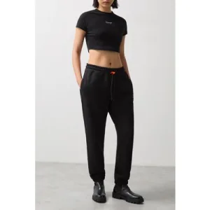 Reiss Drawstring Printed Jogger Black