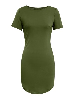 Mini T-shirt Jurk Met Gebogen Zoom