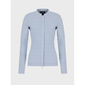 Women’s Emporio Armani Cotton Crew Neck Jacket in Blue
