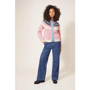 White Stuff Woodland Fairisle Cardi Pink
