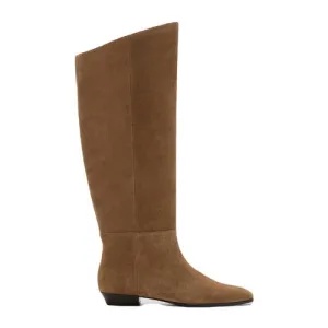 Mango suède hoge laarzen bruin