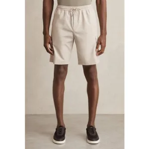 Reiss Relaxed Drawstring Techincal Cargo Short Stone