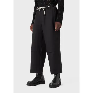 Heren Emporio Armani Double Gabardine Culottes in Zwart