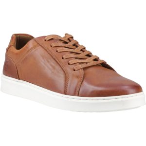 Hush Puppies Madden Heren Sneakers Van Leer In De Kleur Tan