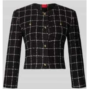 HUGO Shaped fit korte blazer met rasterruit, model ‘ADINI-1’