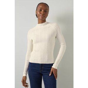 LK Bennett West Cable Knitted Sweater Cream