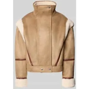 Boss Orange Regular fit jack in leerlook met afneembare mouwen, model ‘CHEERLEA’