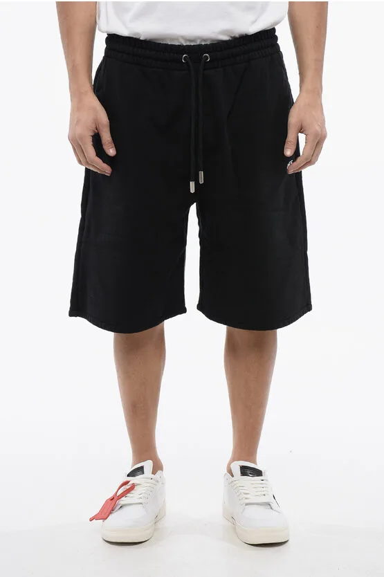 Geborstelde katoenen skate-fit joggingbroek met borduursel