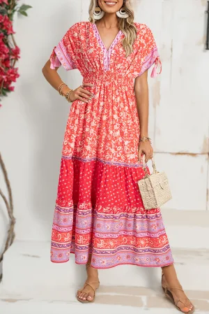 Floral Print Maxi Jurk met Laagjesrok