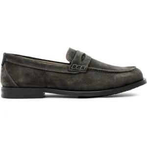 AllSaints Harmon Suede Loafer Charcoal Grey