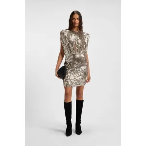 Boss Orange Jurk met pailletten Dillana Premium Damesmode met schoudervullingen, slim fit