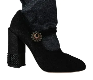 Dolce & Gabbana Dames zwart Crystal Mary Janes Booties Schoenen