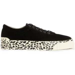 AllSaints Knox Suede Sneaker Black Leopard
