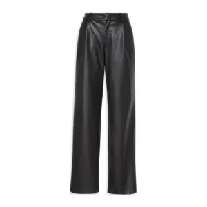 Calvin Klein imitatieleren straight regular waist casual broek zwart