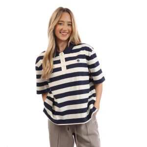 Timberland Dames/Dames Gestreept Poloshirt Met Korte Mouwen (Blauw)