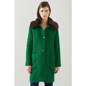 LK Bennett Aster Single Breasted Coat Green