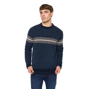 Crosshatch Heren Roundall Chenille Gebreide Jumper (Marineblauw)