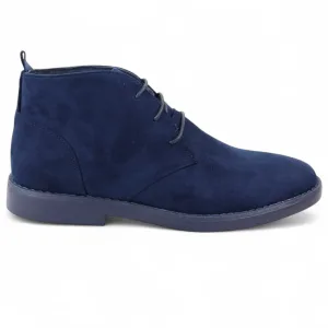 Heren Navy Premium Desert Style Suède Chukka Boots