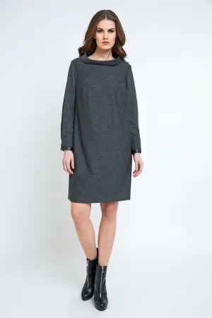 Casual H-Line Staande Kraag Lange Mouw Midi Dress