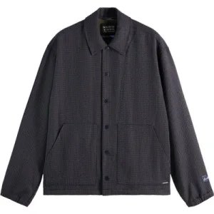 Scotch & Soda Yarn-dyed With Technical Details Coach Jacket Navy Mini Chec