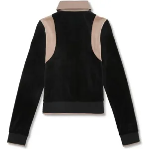 FILA Adriano Slim Velour Track Jacket Black-taupe Gray