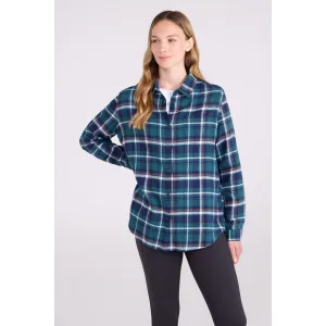 Mountain Warehouse Dames/Dames Balsem Geborsteld Flanellen Longline Shirt (Teal)