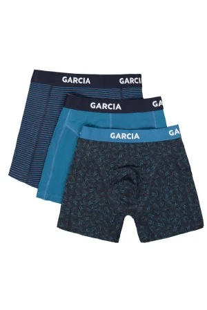 Boxershorts 3 pack – Blauw met print