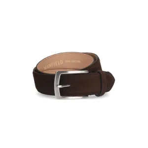 Manfield suède riem donkerbruin