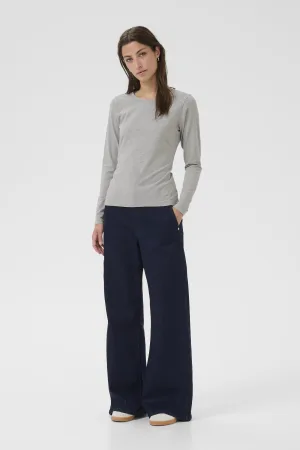 T-shirt met lange mouwen NemajasPW Slim fit grey