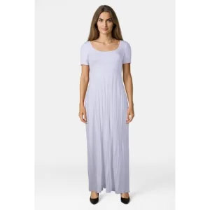 Michael Kors Empire Scoop Neck Short Sleeve Maxi Dress In White