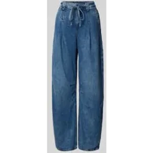 Boss Orange Wide leg jeans van een mix van katoen en lyocell, model ‘C_PLEATED BARREL 1,0’