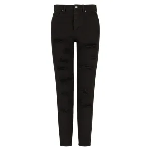 Armani Exchange Dames J51 Hoge Taille Carrot Fit Jeans (Zwart)