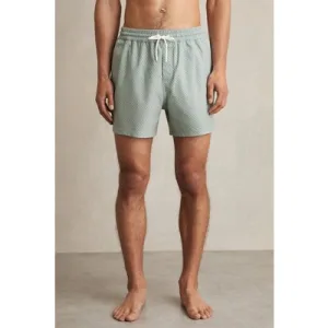 Reiss Drawstring Geometric Printed Swimshort Pistachio Green