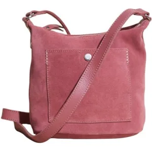 White Stuff Mini Fern Suede Crossbody Mid Pink