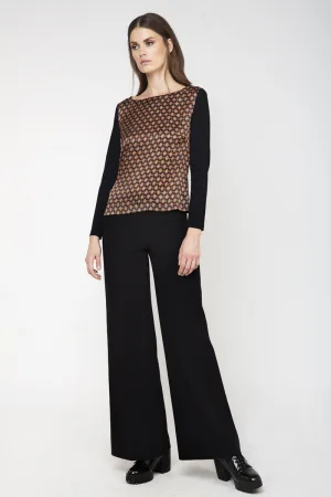 Zijde Detail Long Sleeve Top