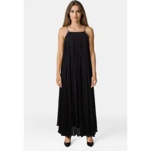 Michael Kors Pleated Chain Midi Dress Black