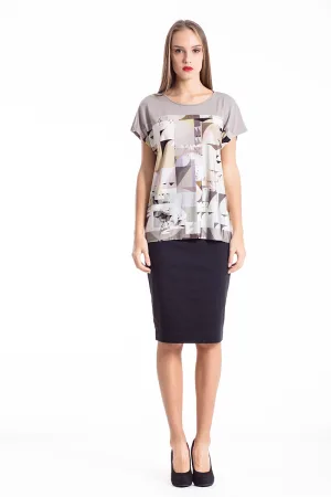 Top met geometrische print