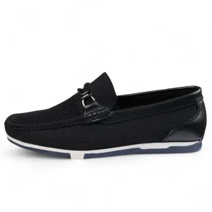 Zwarte, lichtgewicht mesh instappers voor heren, ademend