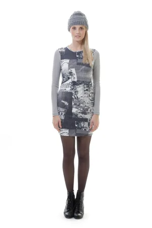 Stretch jurk met print