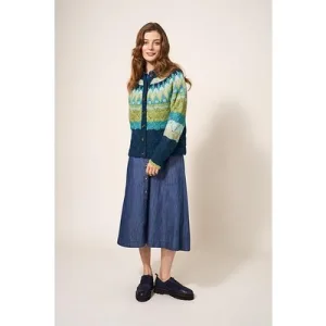 White Stuff Yoke Cardi Green