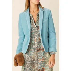 River Woods Velvet Blazer In Blue