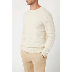 GUESS Ls Cn Stitch Stripes Warm Milk