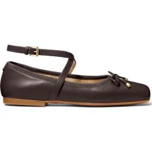 Michael Kors Collette Wrap Ballet Shoe In Chocolate