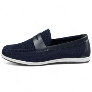 Heren Marineblauwe ademende loafers, lichtgewicht instappers