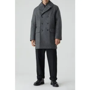 Closed Military Coat Jackets & Coats Dark Grey Melange