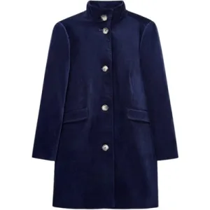 White Stuff Karla Velvet Coat Dark Navy